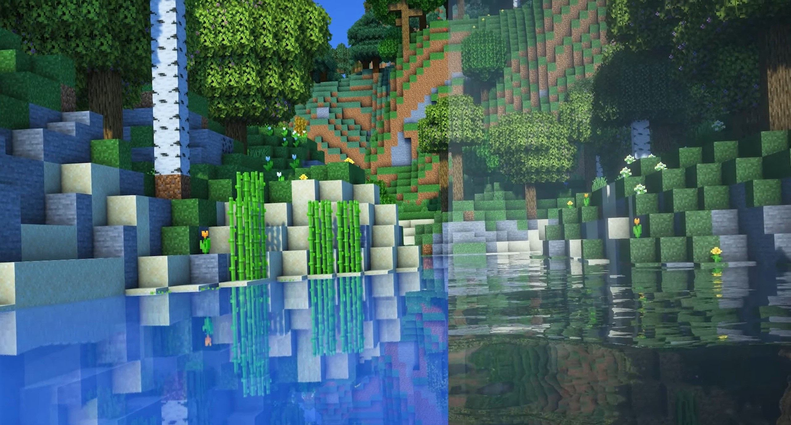 Красивые пейзажи Minecraft с динамическим освещением от BSL Shaders