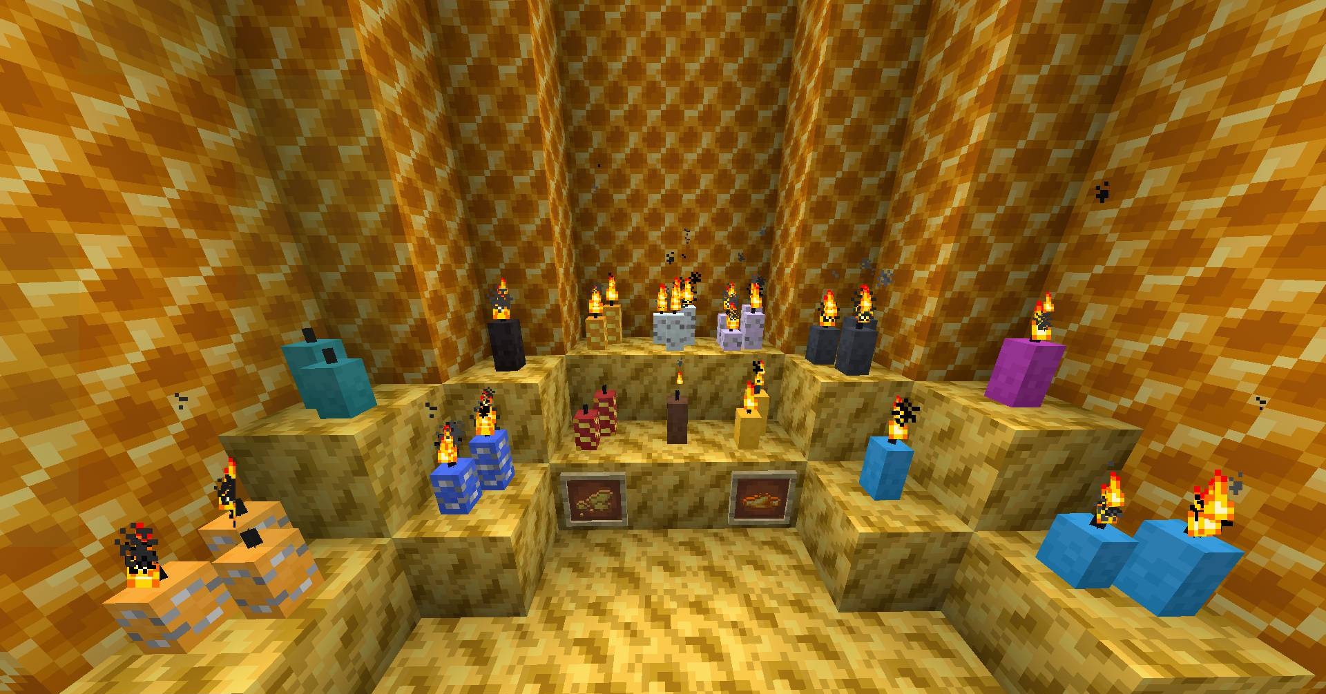 Пример крафта свечей и использования меда в моде Buzzier Bees для Minecraft