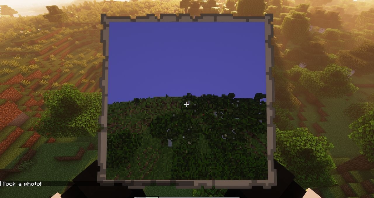 Групповой снимок игроков на сервере Minecraft с использованием мода Camera Obscura