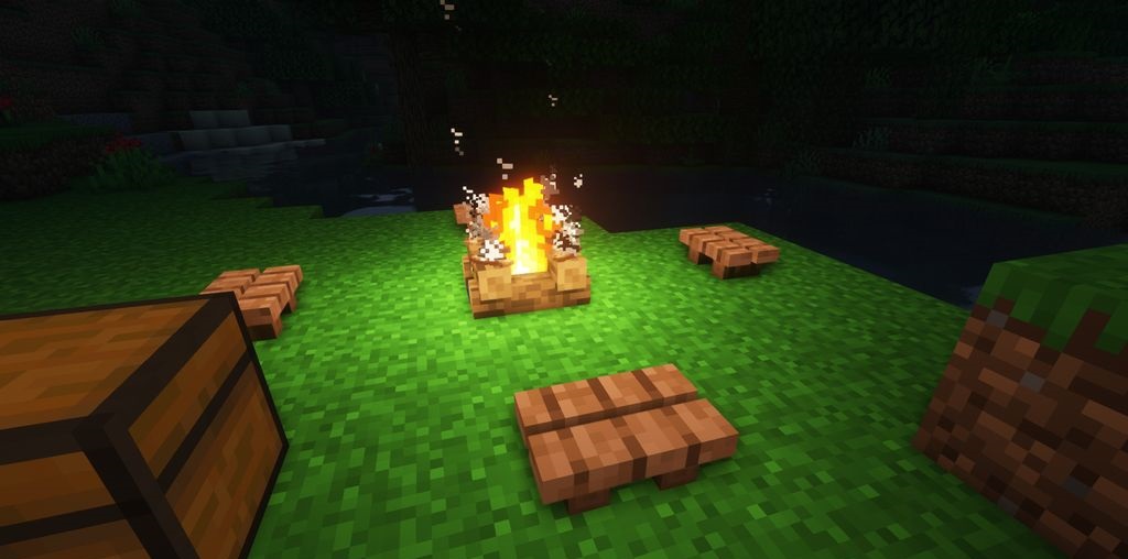 Сравнение Camp Chair с другими предметами мебели в Minecraft