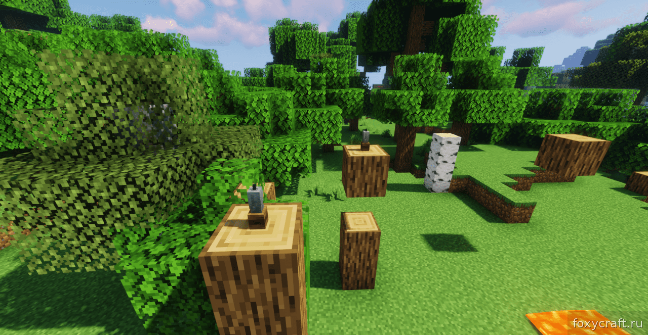 Пример использования Candles Overhaul в интерьере Minecraft