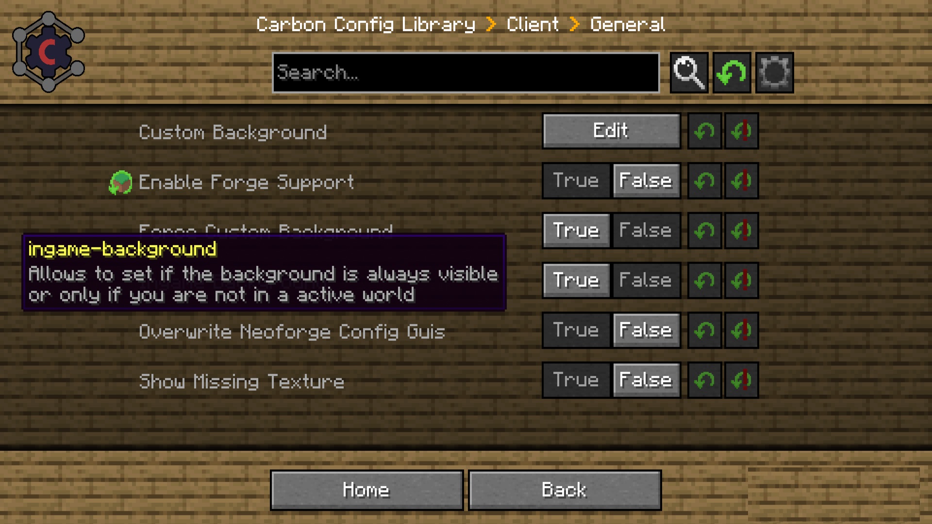 Гибкие настройки графики через Carbon Config в Minecraft