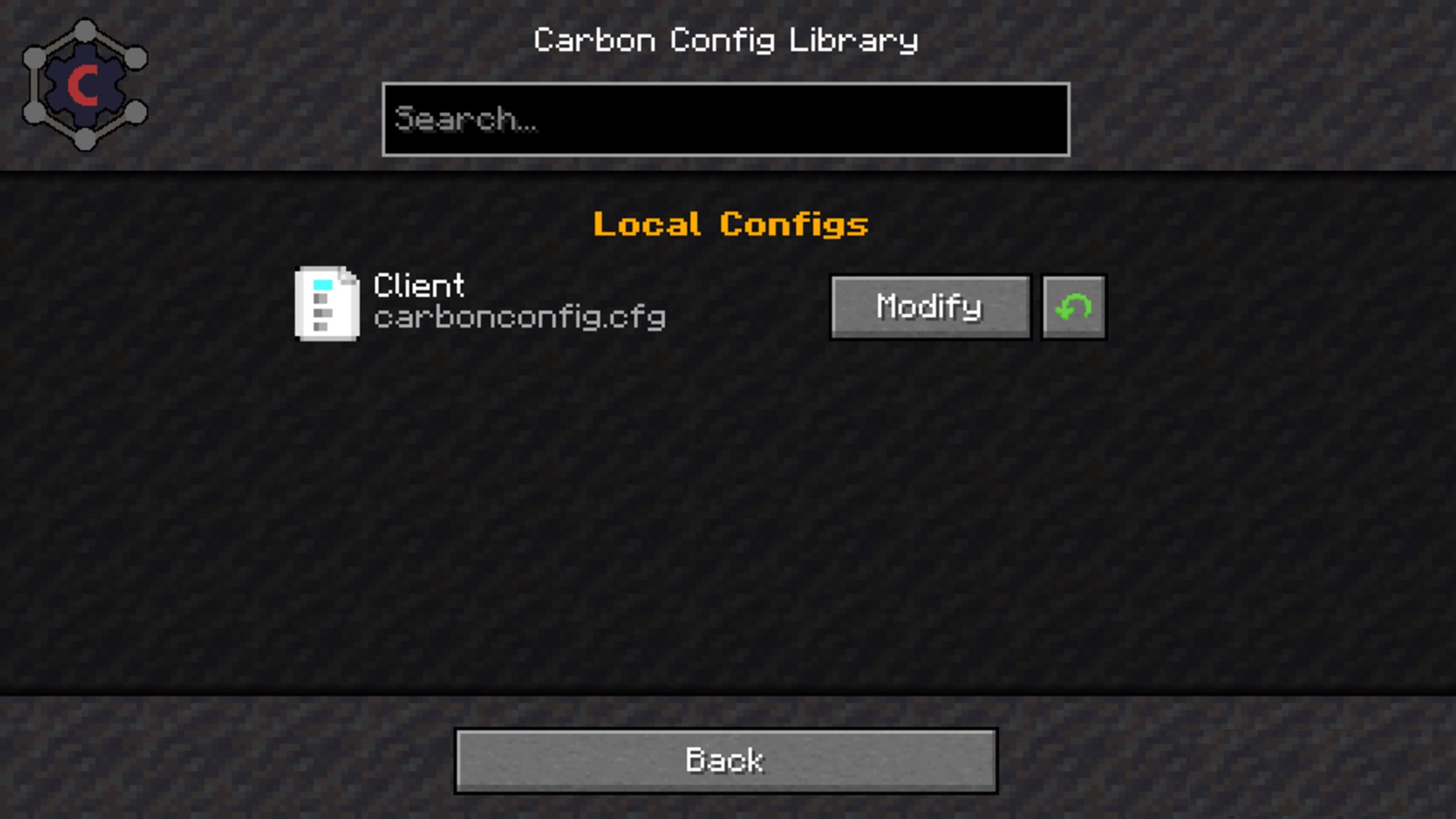 Папка mods в Minecraft с установленным Carbon Config