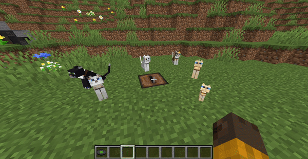 Коты в Minecraft танцуют под музыку с ритмичными движениями