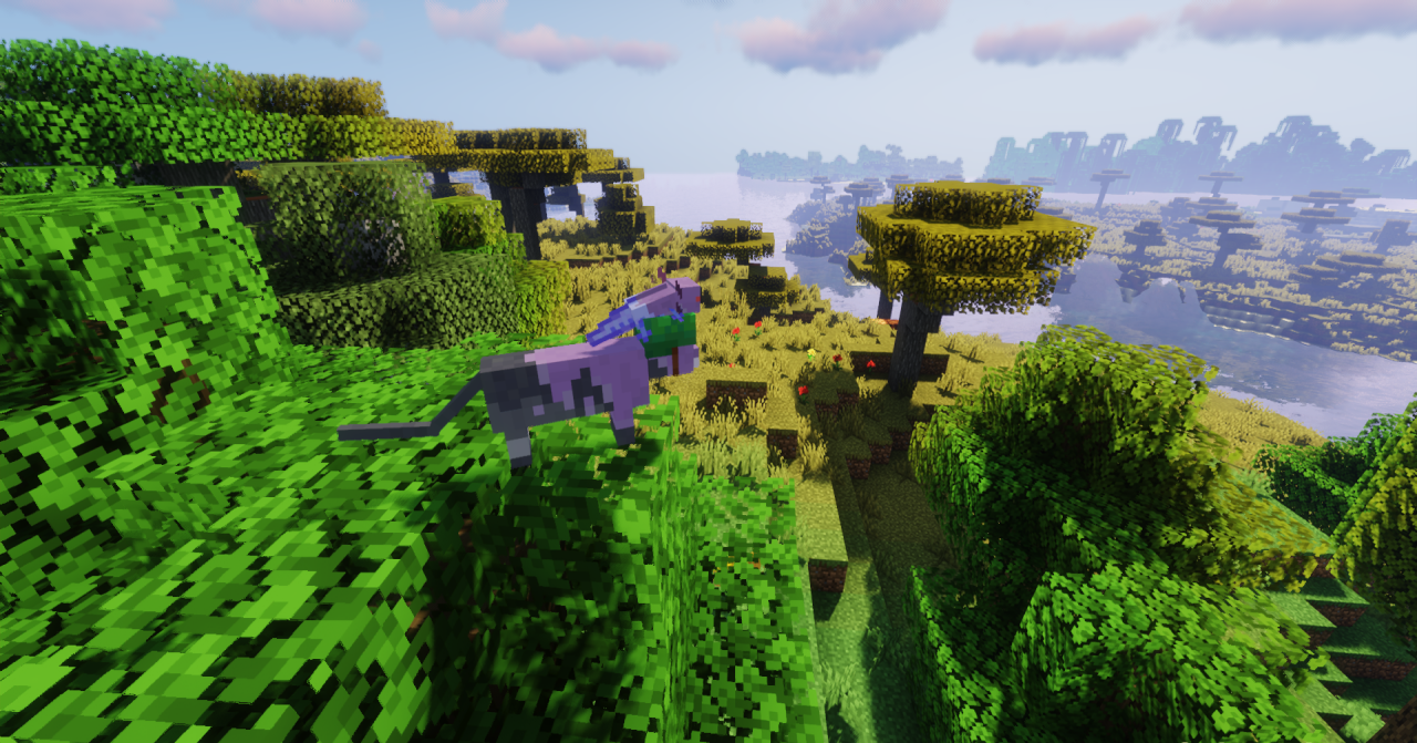 Группа кошек в разных шапочках из мода Cat’s Best Friend в Minecraft