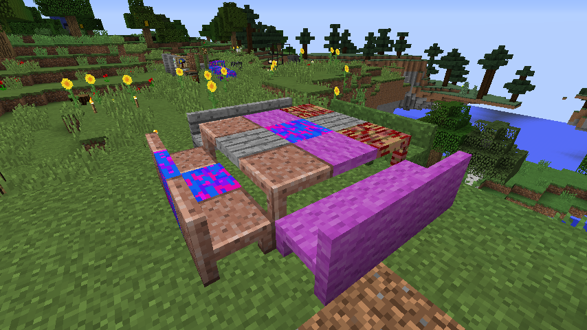Стулья и столы из мода Assorted Decor в разных стилях для Minecraft