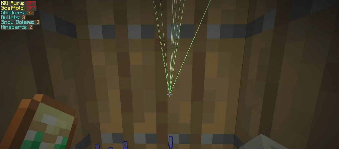 Пример использования X-Ray в моде CheatUtils для поиска алмазов в Minecraft