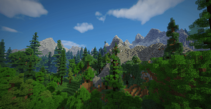 Интерфейс выбора шейдеров в Minecraft с установленным Chocapic13