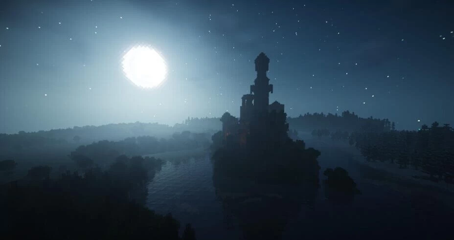 Подводный мир в Minecraft с эффектами шейдеров