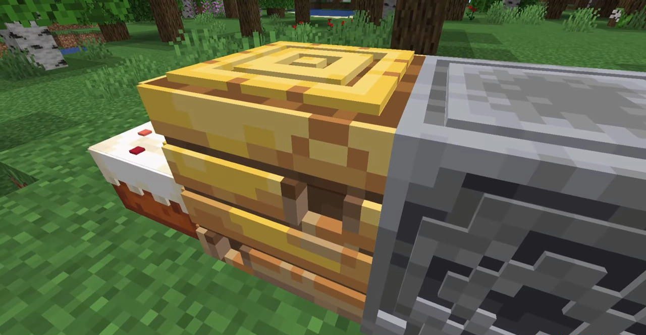 Пример 3D-текстур деревьев и растений в Minecraft