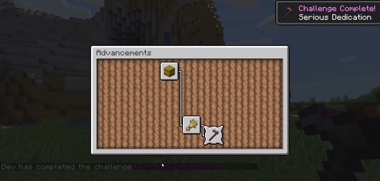 Clickable Advancements: пример использования в многопользовательском режиме Minecraft