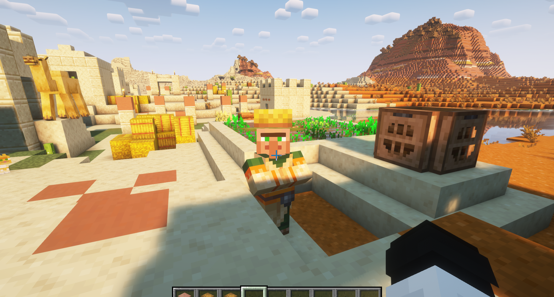 Интерфейс взаимодействия с жителем в моде ClickVillagers