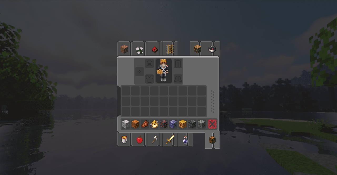 Пример работы Cobblemon Interface в Minecraft с новыми текстурами интерфейса и HUD