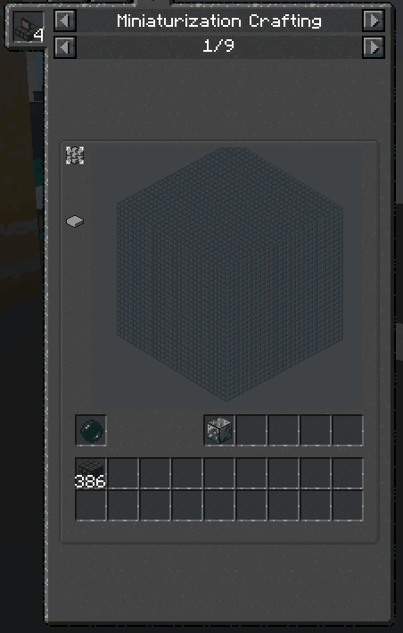 Анимация работы Compact Crafting в Minecraft, демонстрирующая удобный поиск рецептов