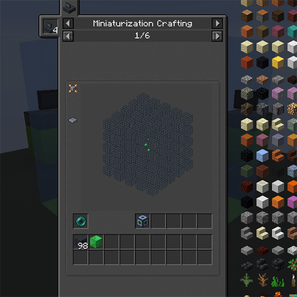 Пример работы Compact Crafting с отображением нескольких рецептов одновременно