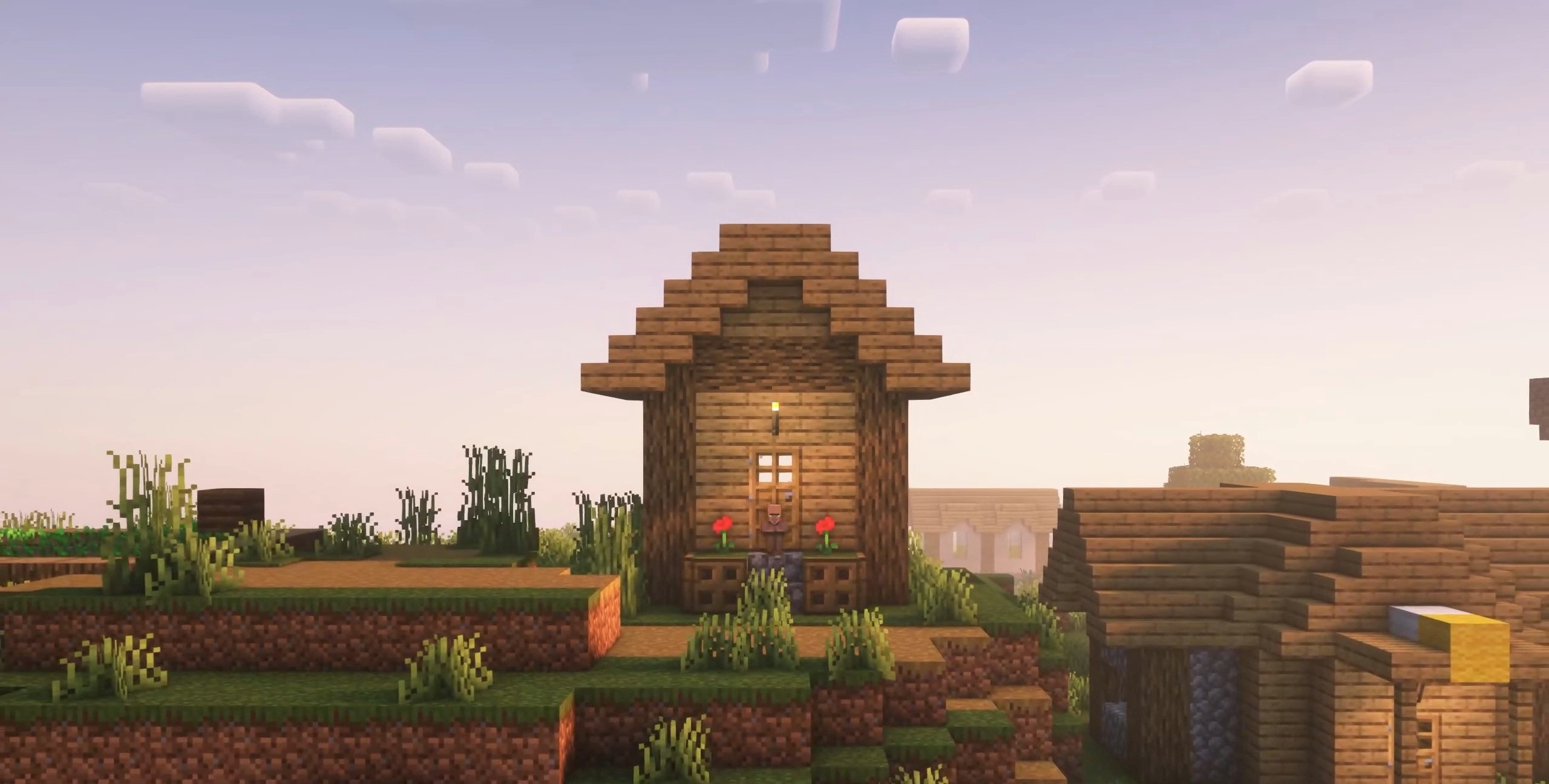 Город в Minecraft с реалистичным освещением от шейдеров