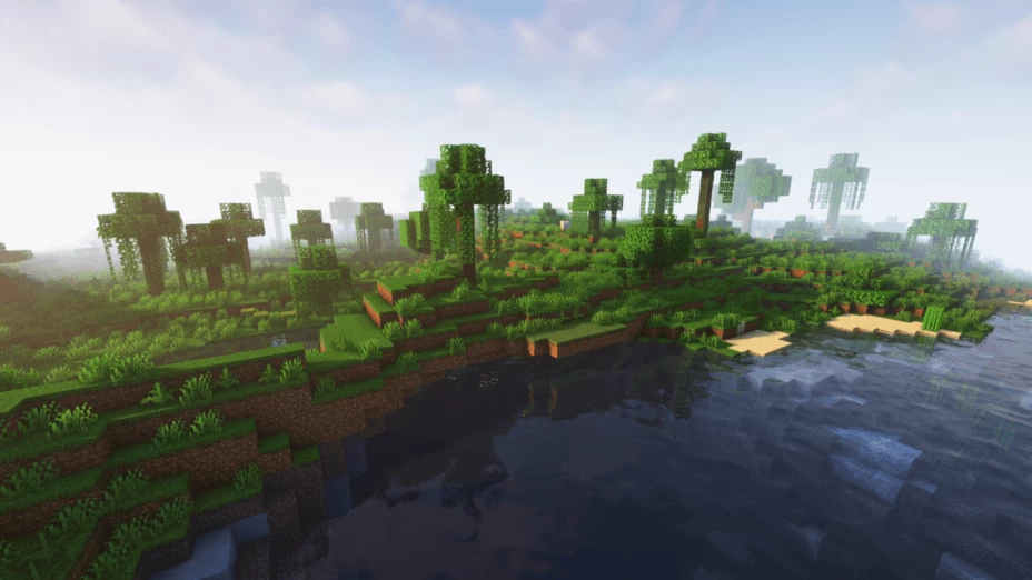 Красивый дом в Minecraft с детализированными шейдерами и реалистичным освещением