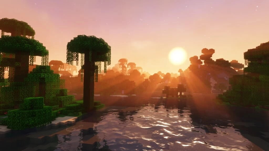 Подводный мир в Minecraft с эффектом прозрачной воды и реалистичными отражениями