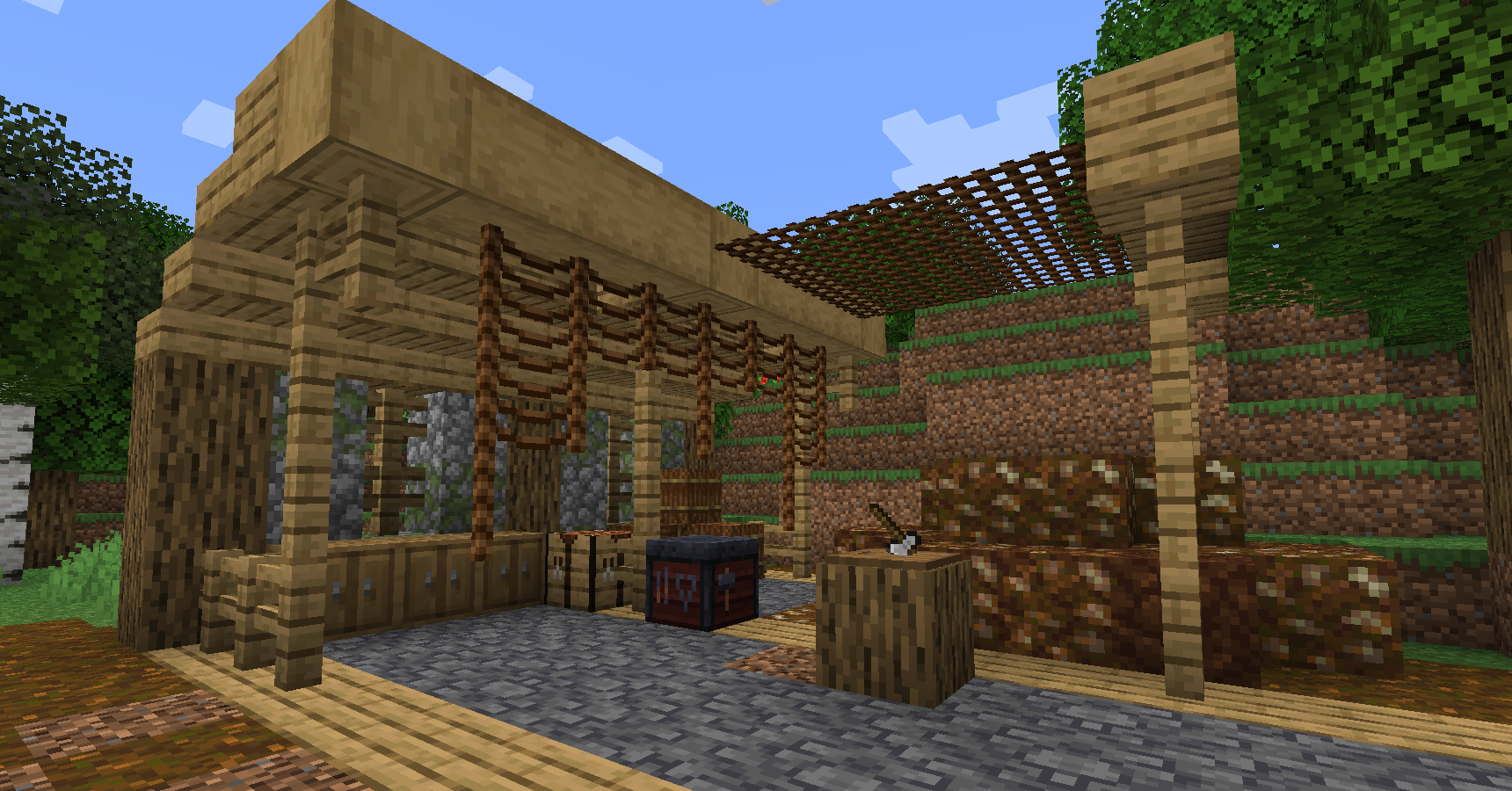 Компостная куча в Minecraft с соломой и органическими отходами
