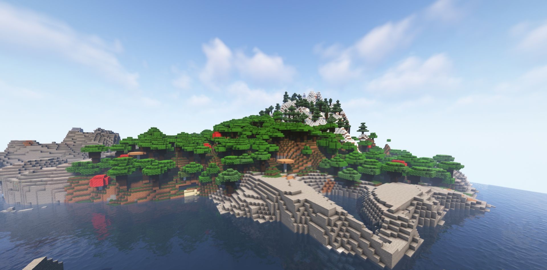 Minecraft с модом Continents - огромные континенты и морские путешествия