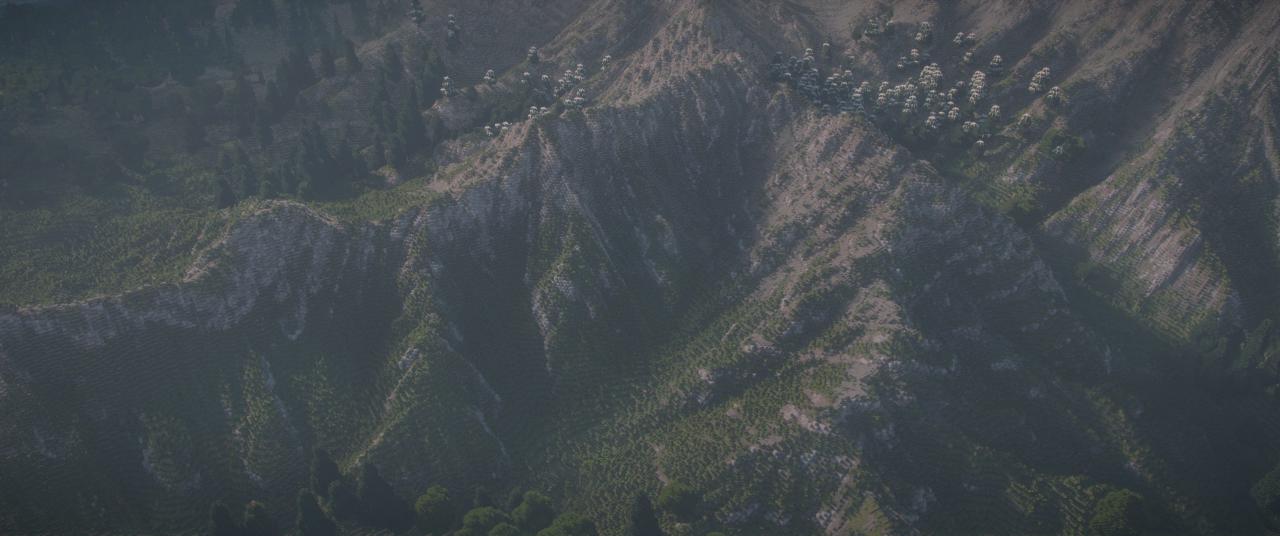 Ночной пейзаж в Minecraft с шейдерами Continum: звёзды и свечение блоков