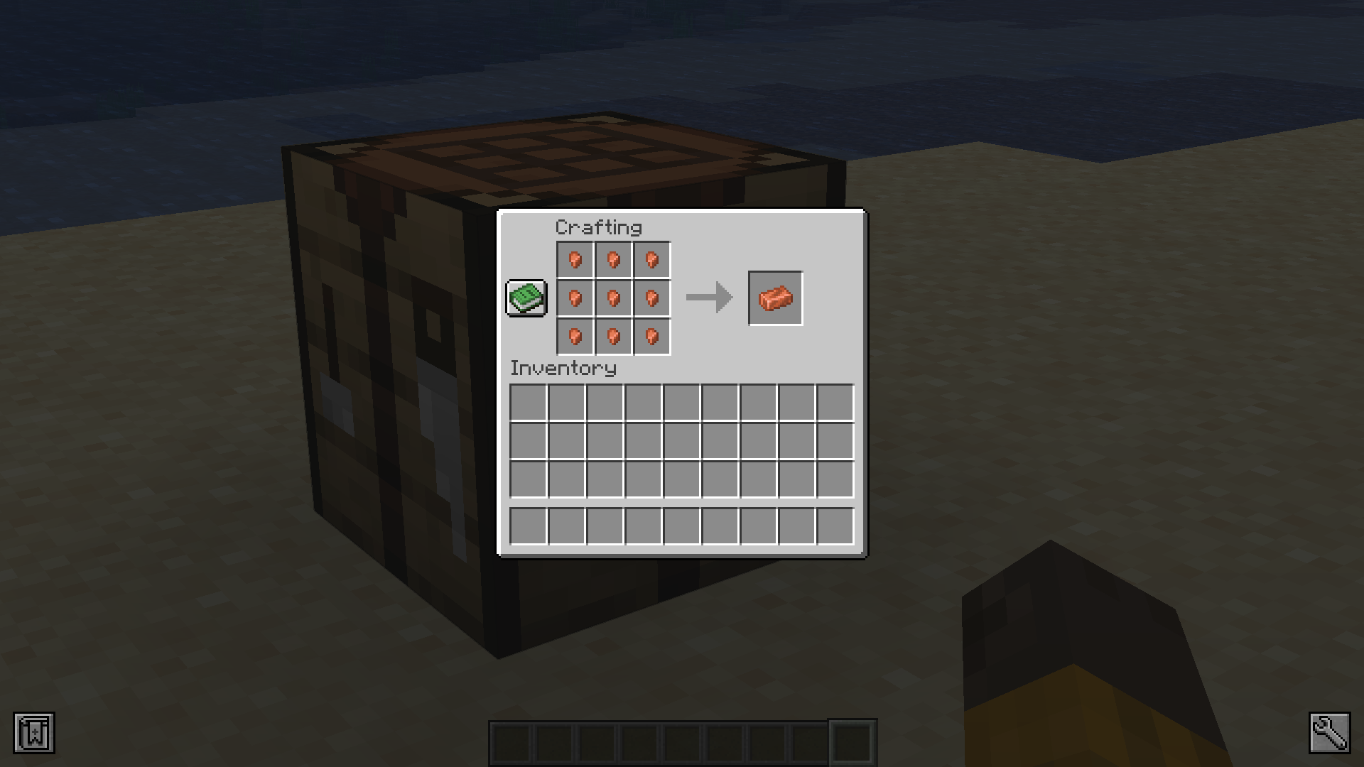 Сравнение медных слитков и самородков в Minecraft с установленным модом