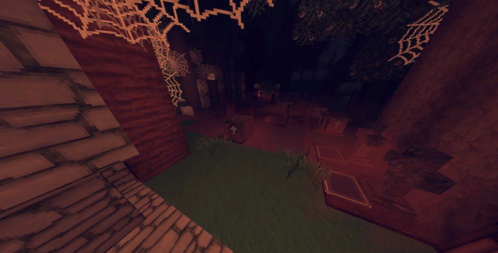 Игрок взаимодействует с могилой в Minecraft для возврата своих вещей