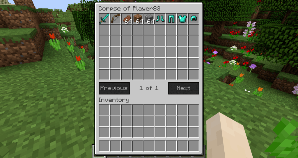 Настройки мода Corpse в меню Minecraft с возможностью изменения параметров
