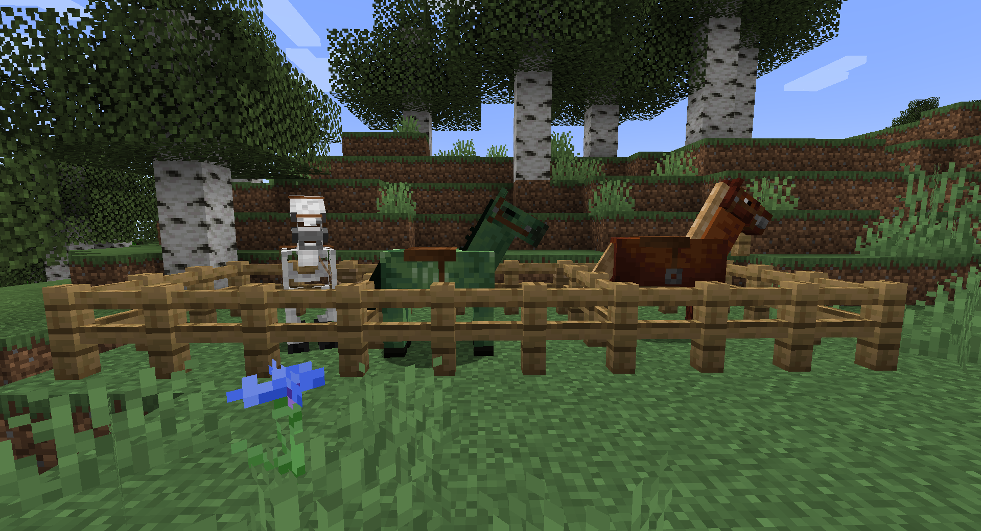 Игровой процесс с новыми седлами из мода Craft Saddles в Minecraft