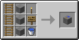Крафт мгновенной шахты с лестницей в Minecraft