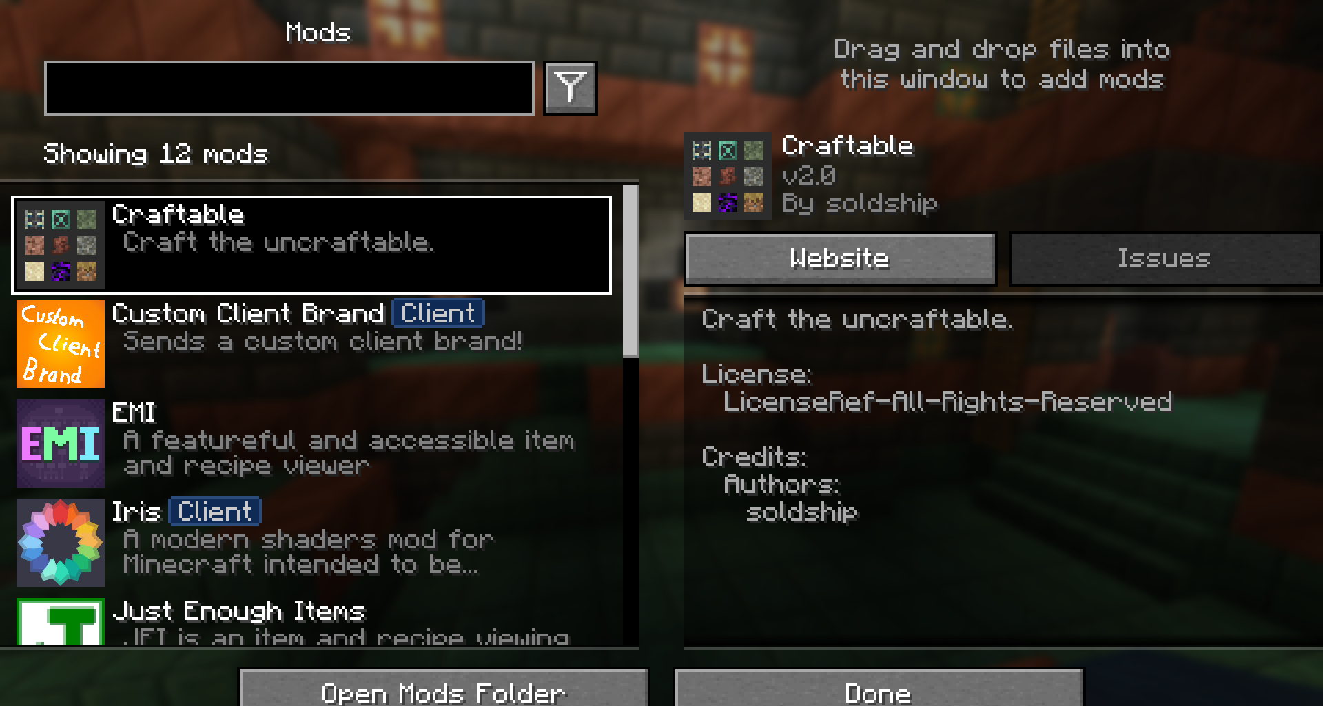 Скриншот мода Craftable с новыми рецептами крафта в Minecraft