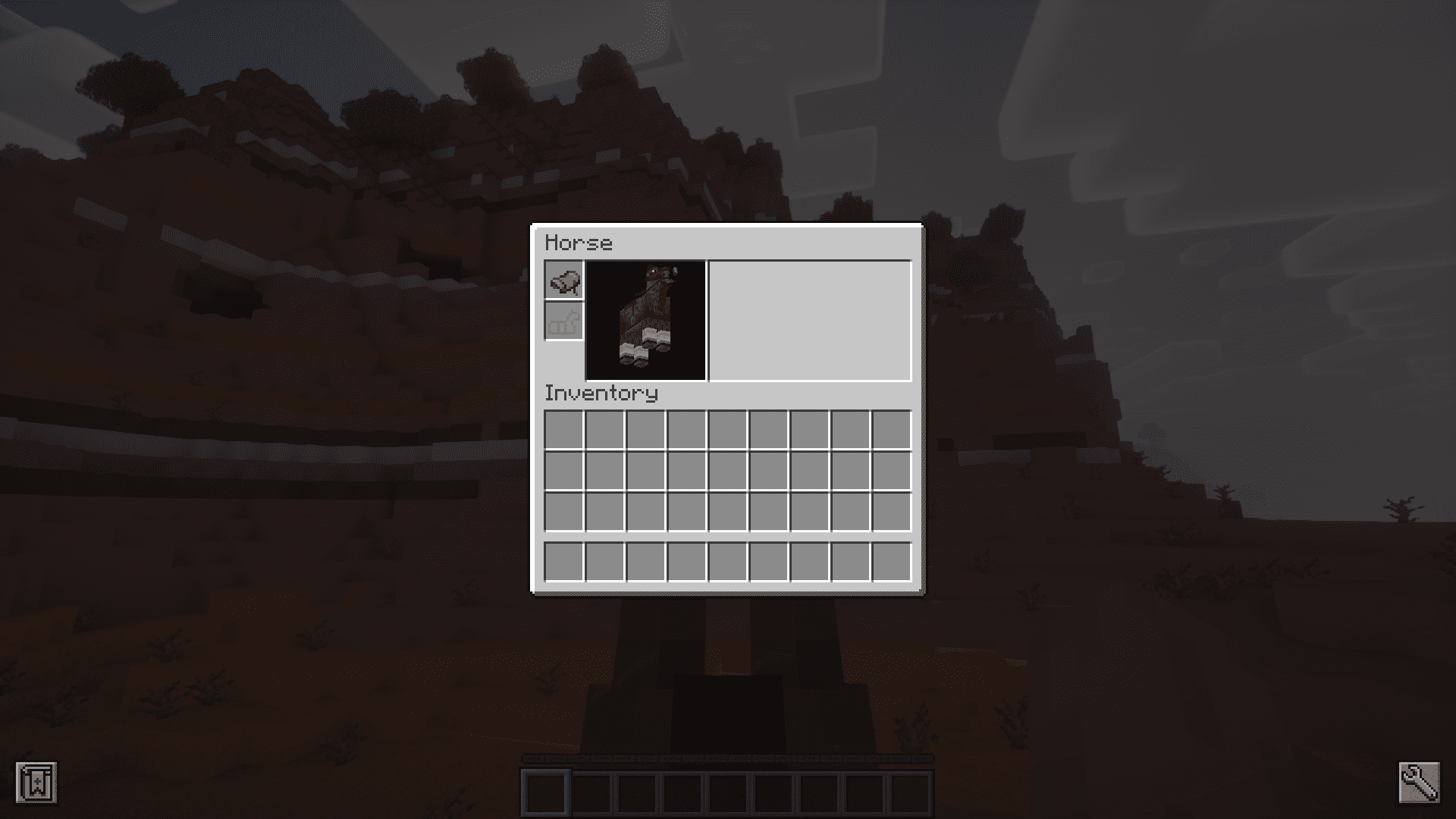 Готовое седло в инвентаре игрока Minecraft
