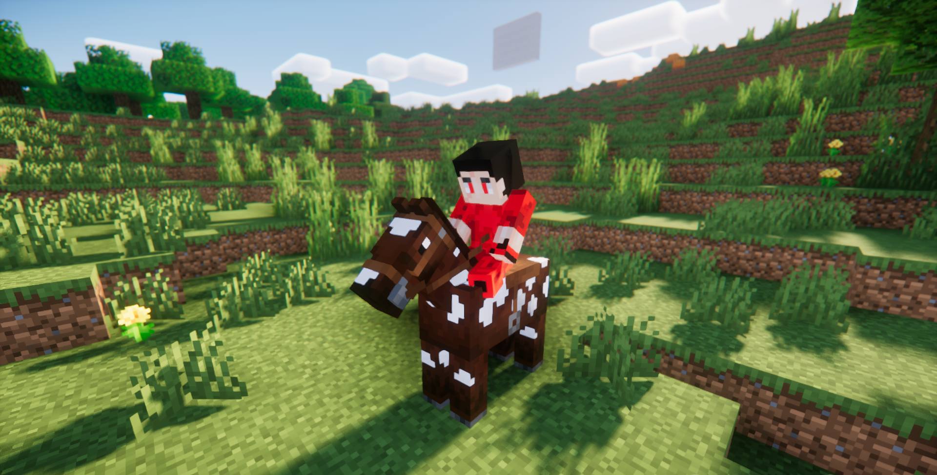 Игровой процесс с модом Craftable Saddles в Minecraft