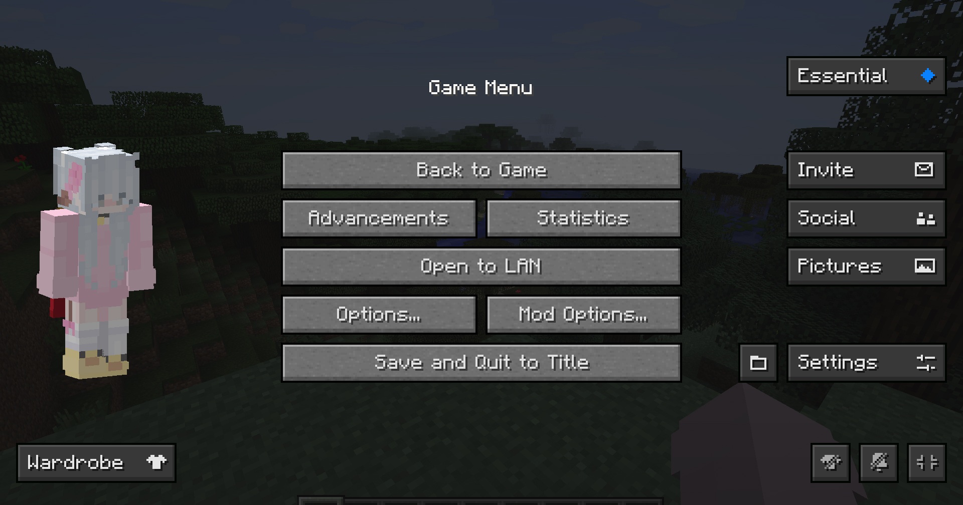 Пример работы Craftify в Minecraft с отображением текущего трека