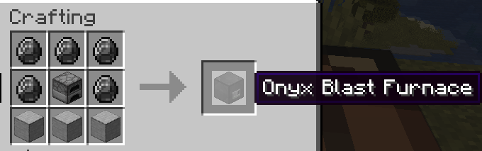 Рецепт крафта ониксовой доменной печи в Minecraft