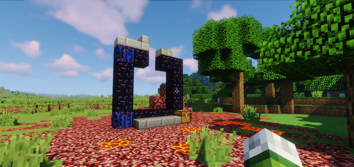 Крупный план улучшенного прицела Crosshair TXF в Minecraft