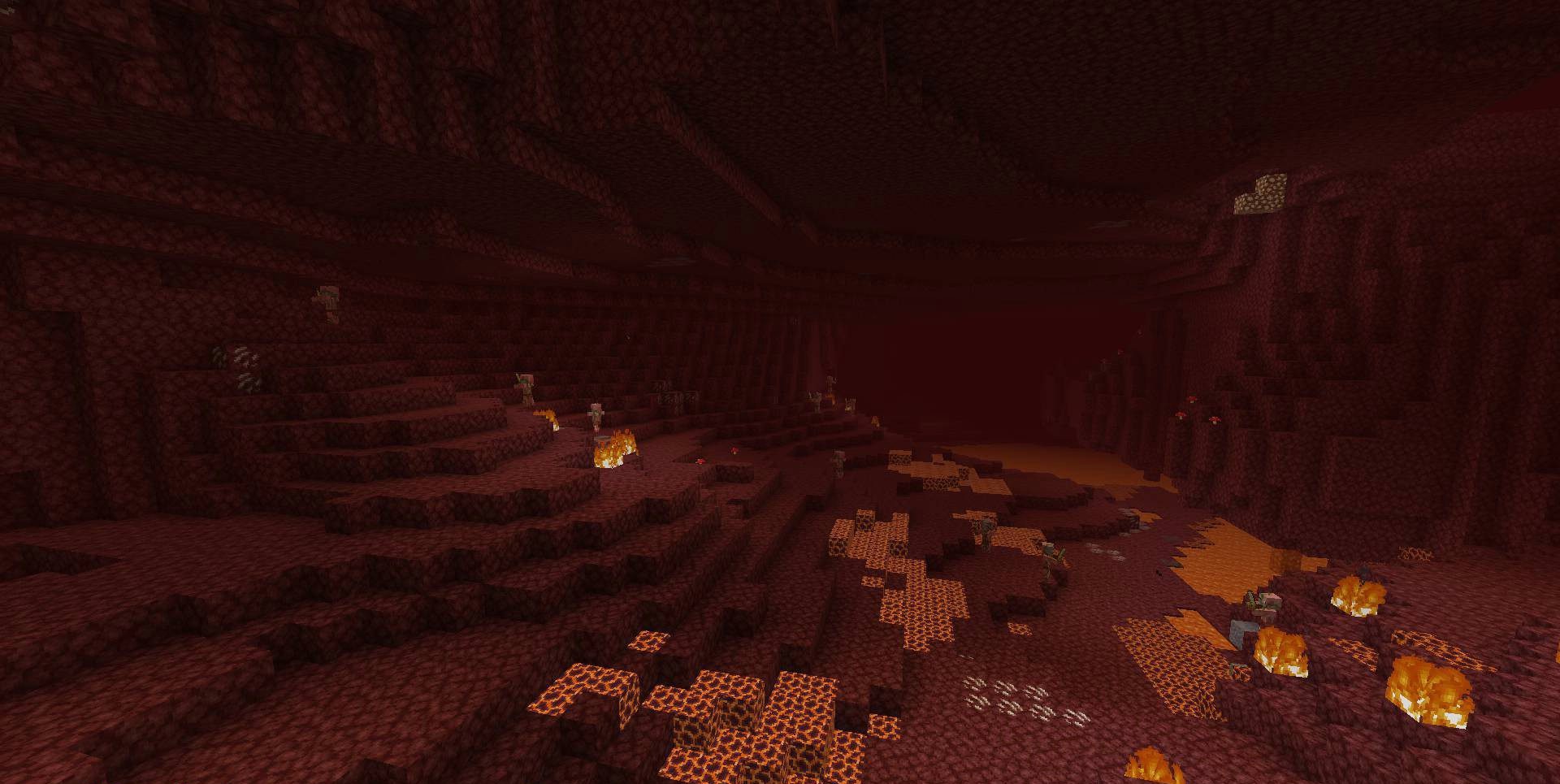 Плачущий гаст в биоме аду с модом Crying Ghasts в Minecraft
