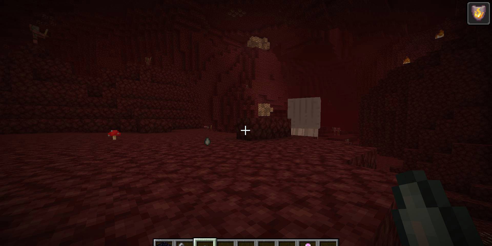 Слезы гаста на земле в Нижнем мире с модом Crying Ghasts для Minecraft