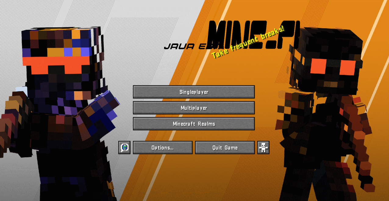 Сравнение стандартного интерфейса Minecraft и CS2 GUI