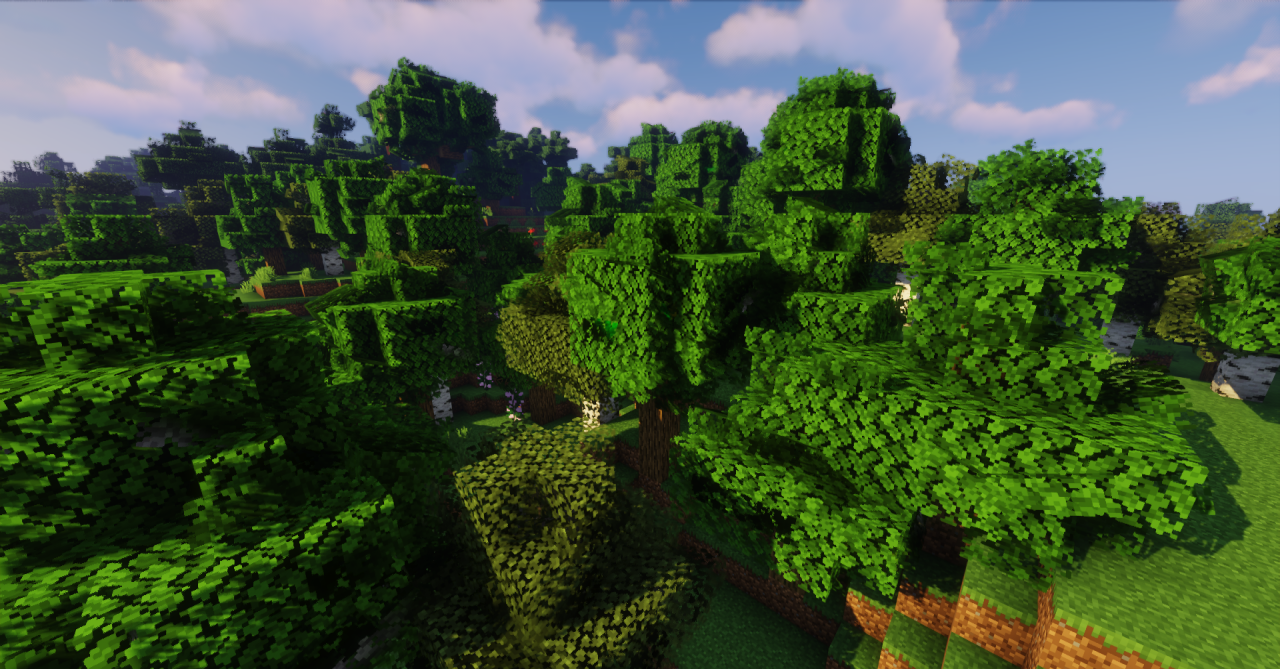 Сравнение стандартных и улучшенных кубических листьев в Minecraft