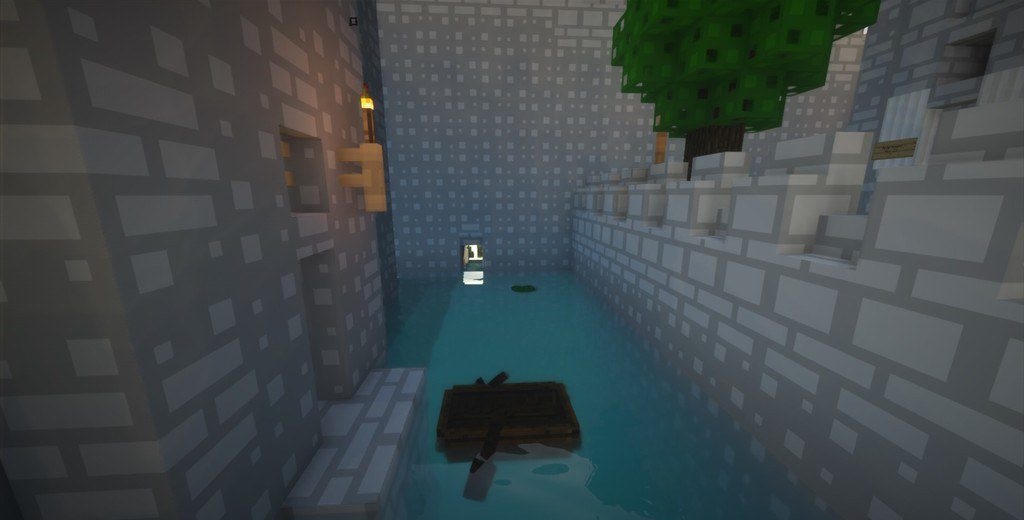 Яркий игровой ландшафт с текстур-паком Cubit в Minecraft