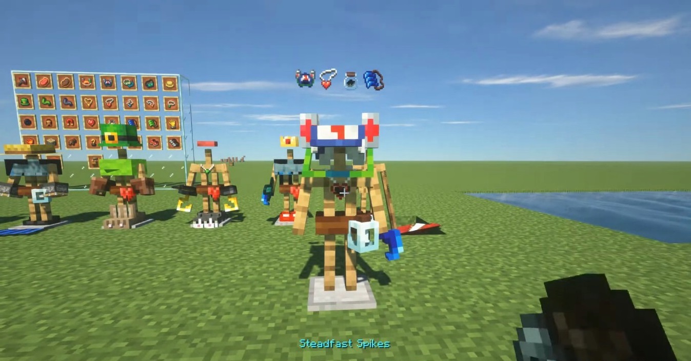 Декоративные стойки для брони в разных стилях в Minecraft с модом