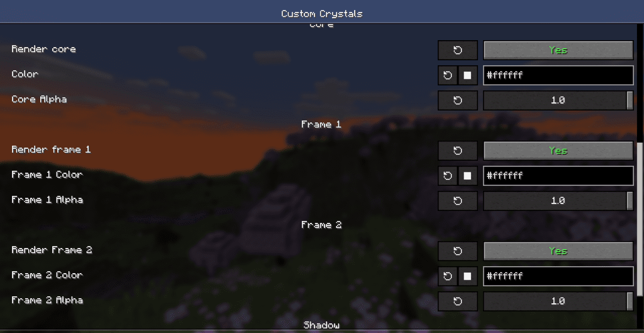 Разноцветные кристаллы Края в моде Custom End Crystals для Minecraft