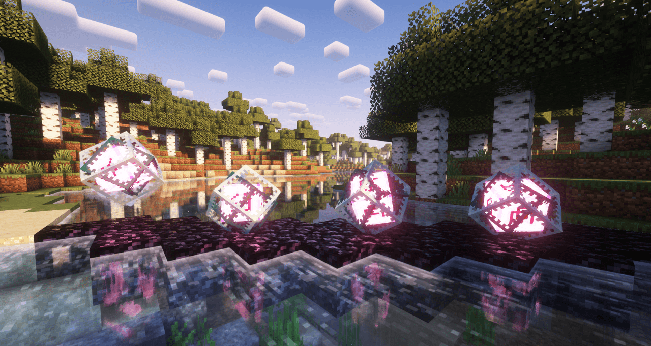 Анимированные кристаллы Края в Minecraft с модом Custom End Crystals