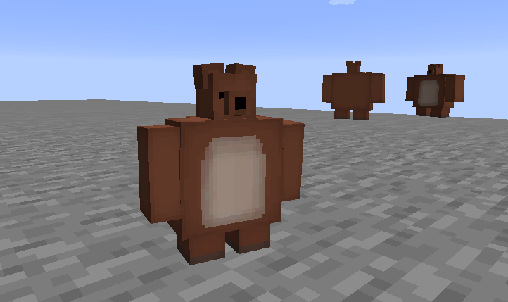 Игрок кормит медведя рыбой в Minecraft, чтобы приручить его