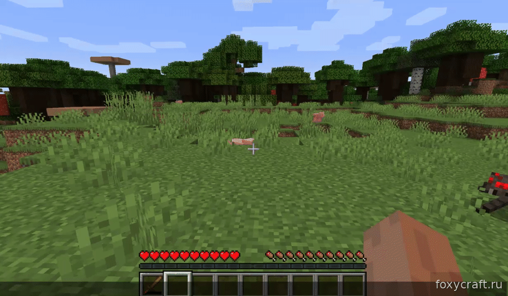 Анимация крафта печи в Minecraft с использованием булыжников