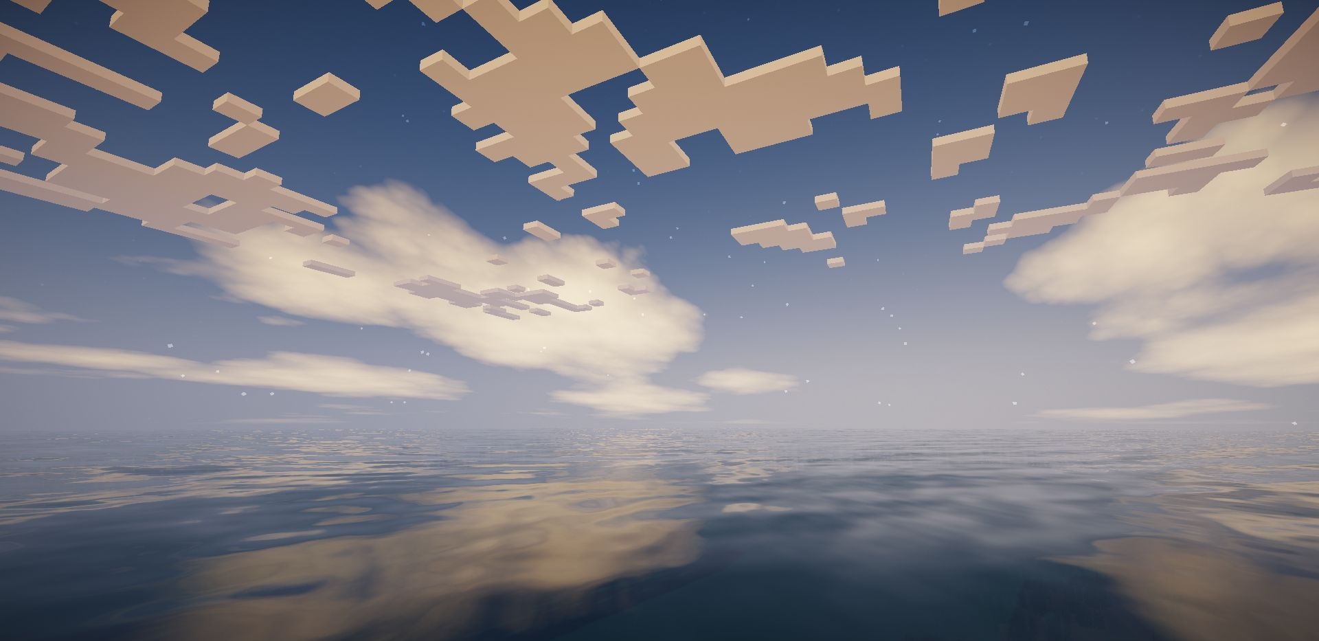 Реалистичная вода и освещение в Minecraft с шейдерами Da-Patato