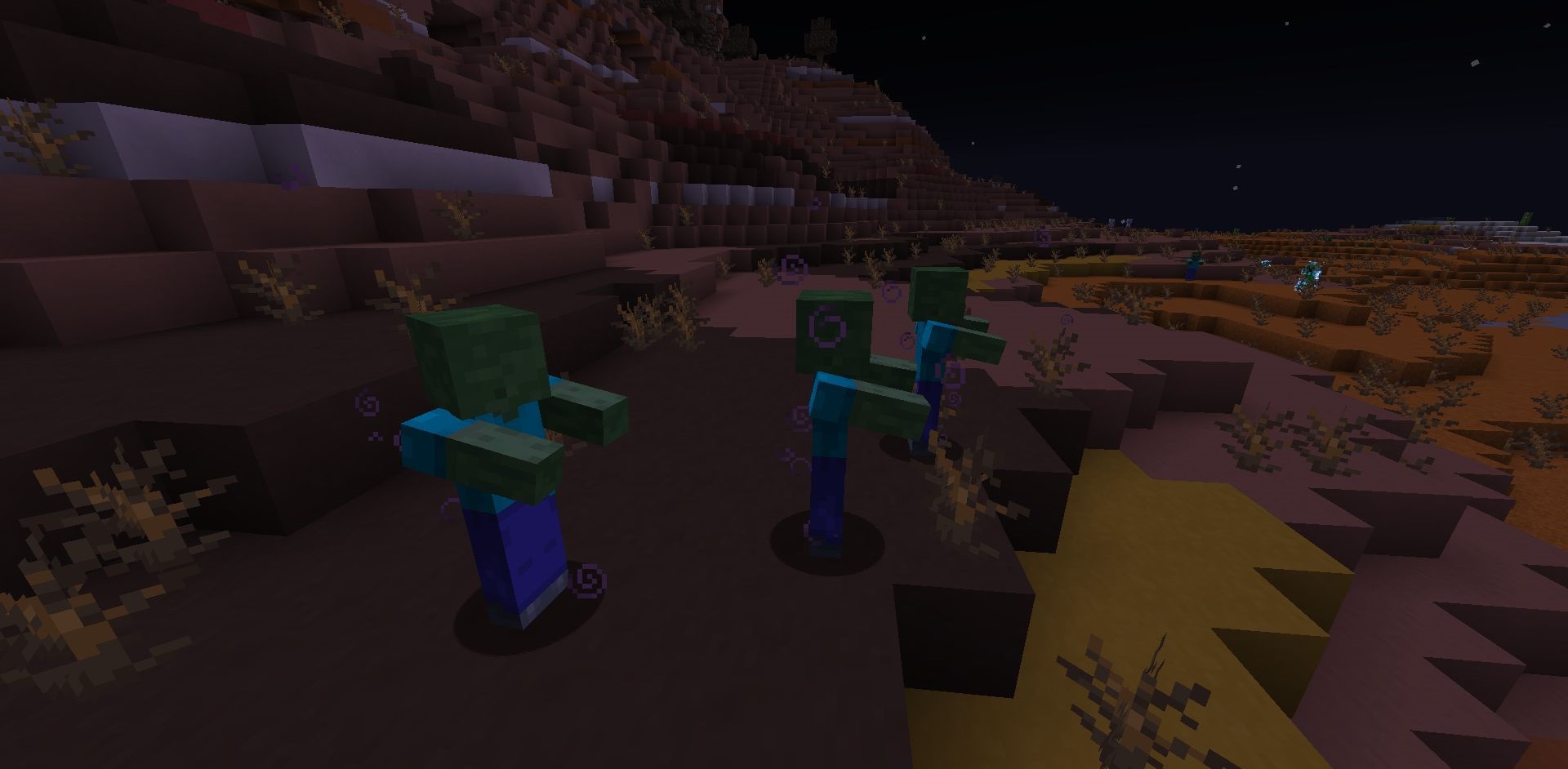 Битва игрока с элитным мобом из DarkMobs ночью