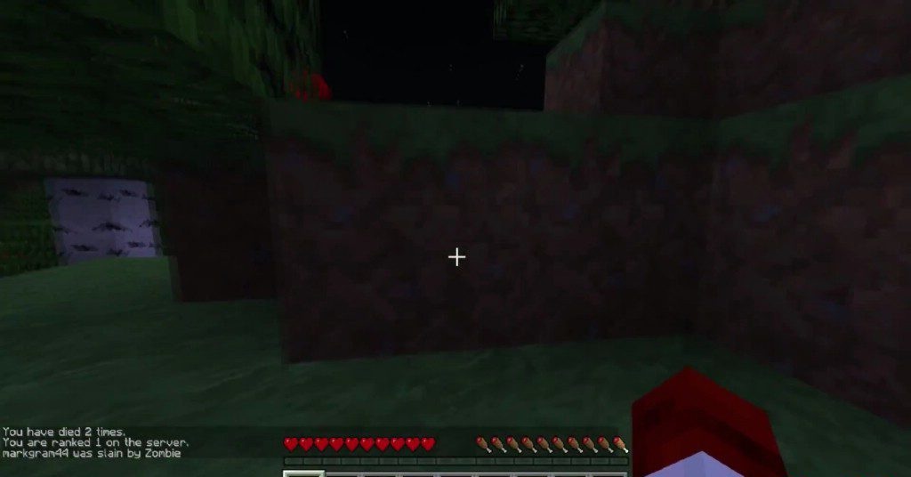 Игровой HUD Death Counter в Minecraft с отображением текущего количества смертей