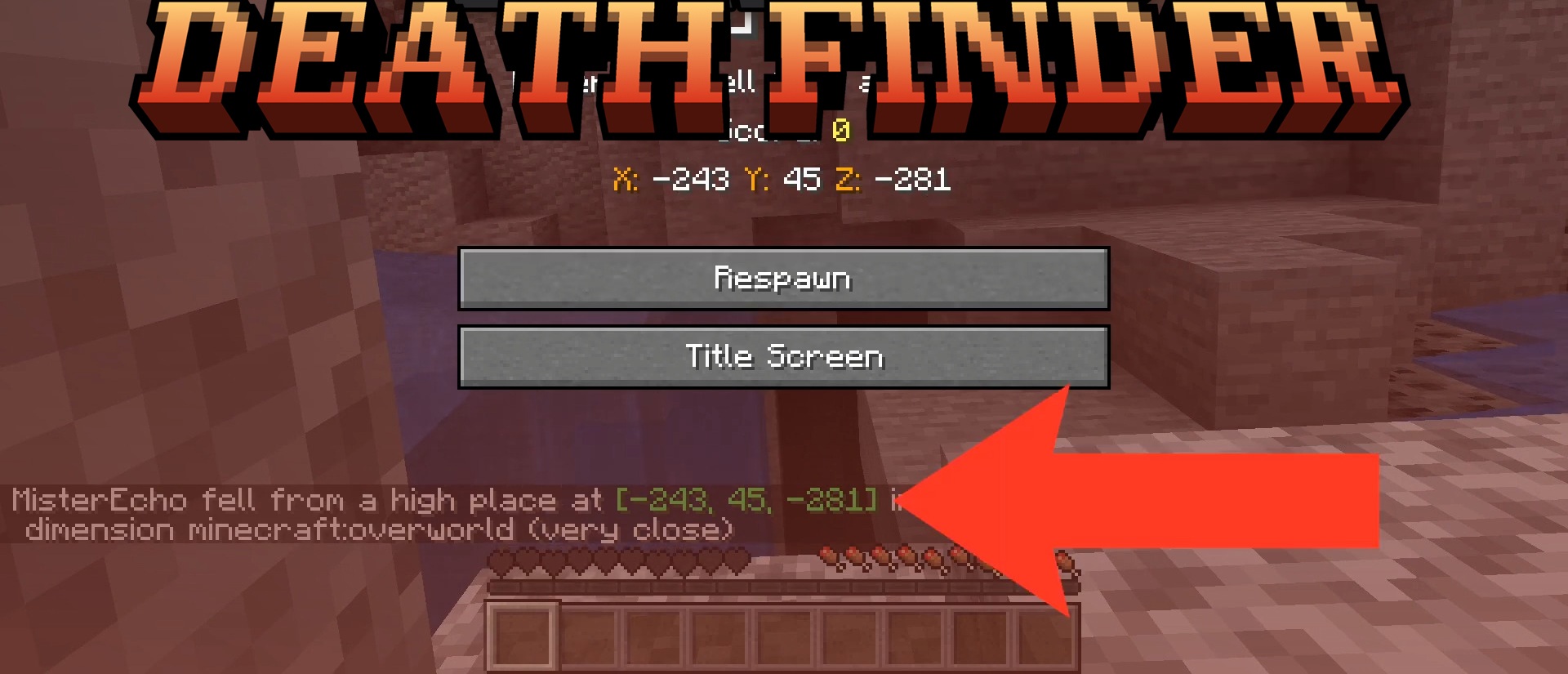 Death Finder для Minecraft 1.21.4